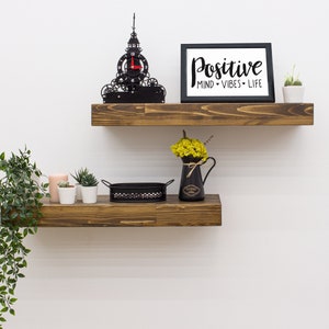 Rustic Floating Shelf, Heavy Duty Shelf, Custom Size Thick Floating ...