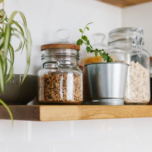 Oak Color Wood Floating Shelf, Any Custom Size Floating Wall Shelf for Kitchen, Wall Mounted Floating Shelf for Bathroom