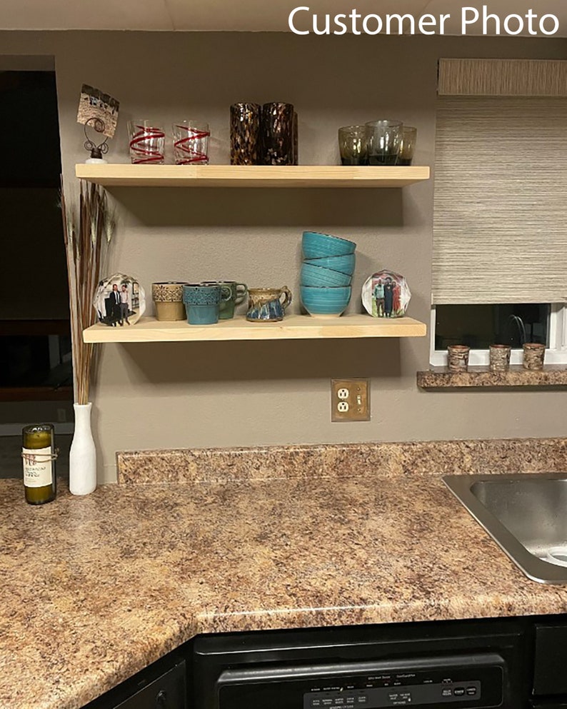 Modern Wood Floating Shelves Custom Size Floating Shelves Etsy