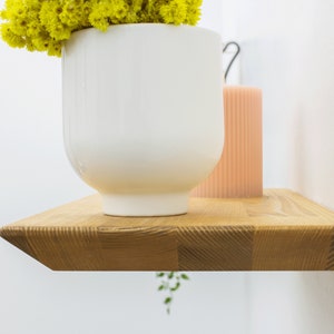 Wood Floating Shelf, Any Custom Size Oak Color Floating Shelf, Wall Mounted Custom Sized Floating Shelf, Streamlined Slim Floating Shelf