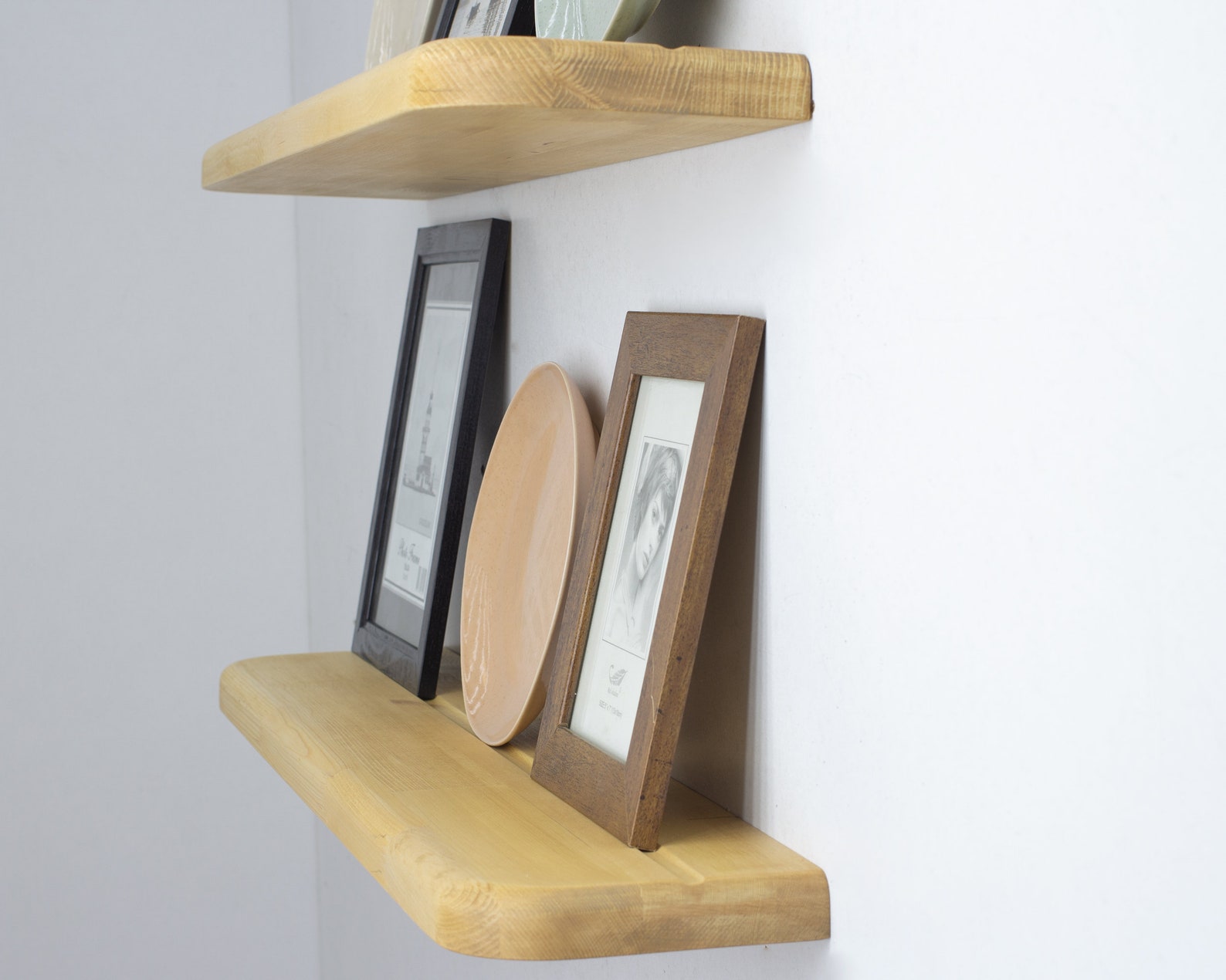 Wooden Floating Shelf With Plate Groove Custom Size Floating Etsy