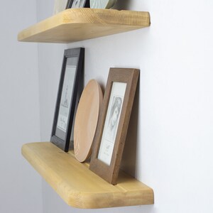 Wooden Floating Shelf with Plate Groove , Custom Size Floating Shelves, Floating Shelf for Kitchen, Radius Shelf, Plate shelf, Photo shelf image 3