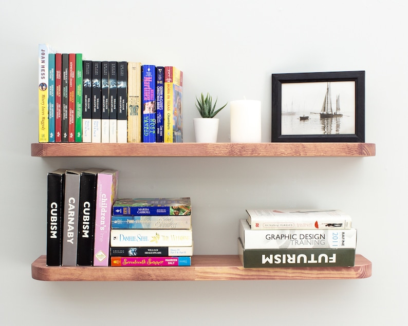Modern Curved Wood Floating Shelf, Custom Size Oval Floating Shelf With