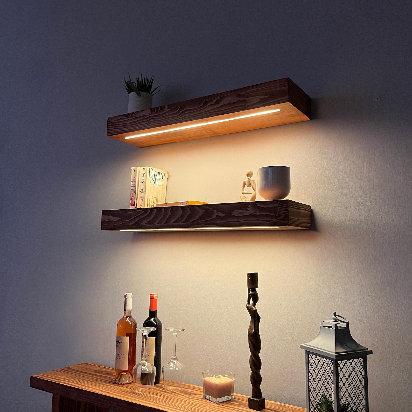 Floating Led Shelf, Floating Shelf With 12V DC LED Light - Etsy