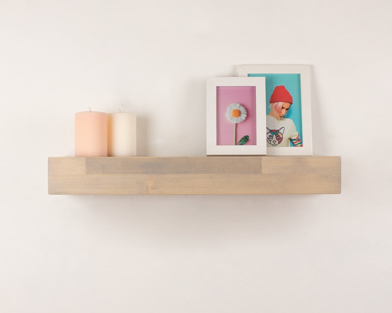 Light Grey Floating Shelves Custom Size 3 Inch Thick Istanbul Etsy