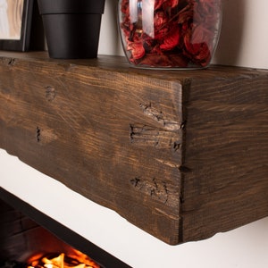 Rough Hewn Fireplace Shelf Mantel |  Floating Mantel Shelf | Rustic Mantel | Wood Mantle | Mantel Shelf | Custom Mantle |