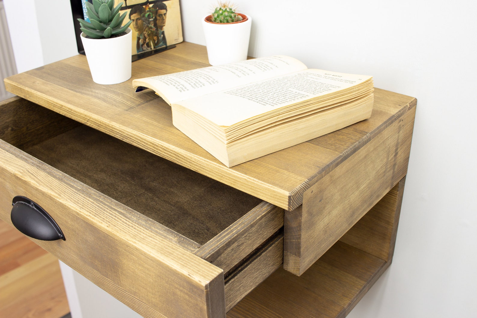 Floating Nightstand Wall Mounted Nightstand With Drawer Etsy