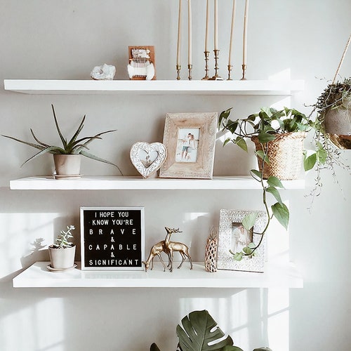 White Floating Shelves Custom Size Floating Shelves With Etsy