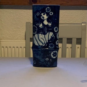 Rosenthal Cobalt Blue and white vase Designed by Bjorn Wiinblad 1970s