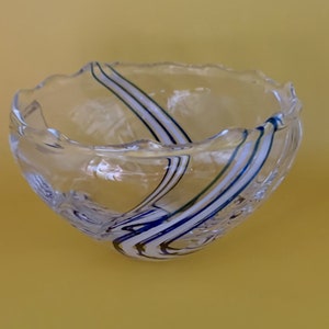 Caithness Small Swirl Striped Blue and White Bowl