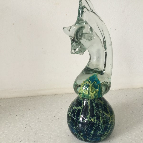 Mdina signed glass Seahorse.