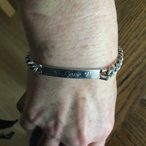 Sterling Silver Hallmarked Vintage Bracelet inscribed Love.