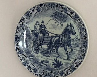 Vintage Delft Holland blue/white 1800 Charger Wall Hanging Plate