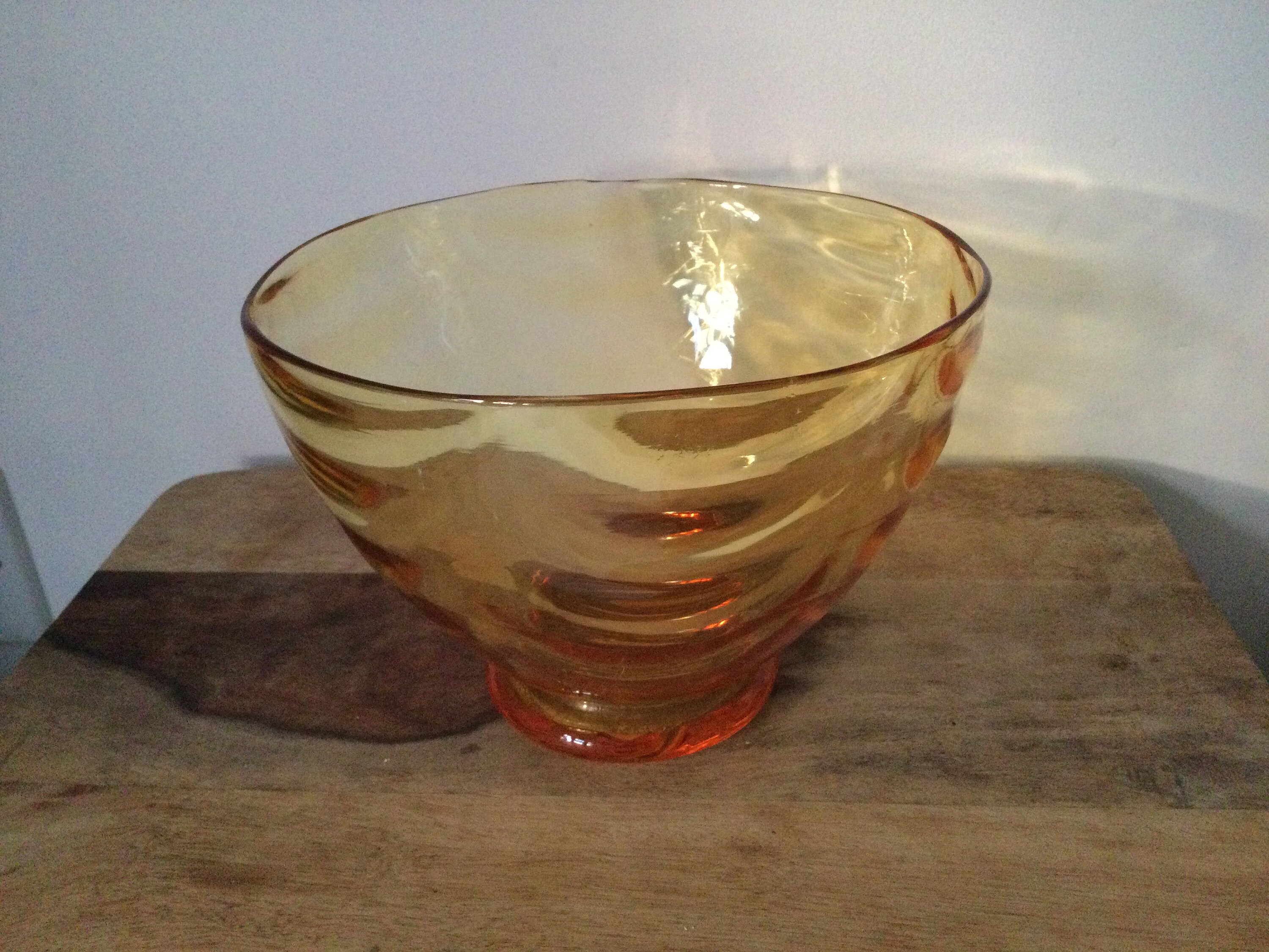 Whitefriars 1928 Amber Glass Bowl by William Butler. Etsy