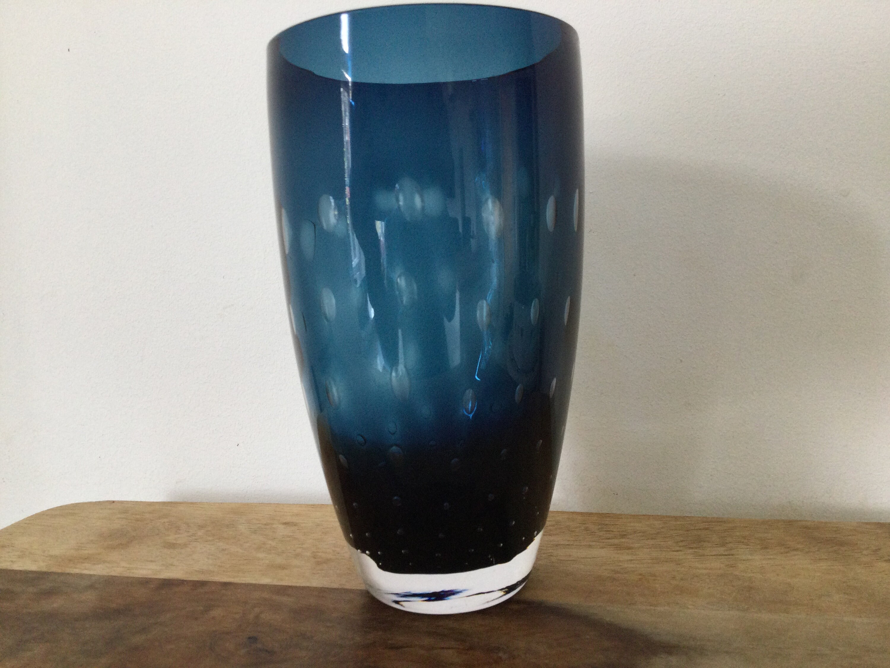 Small Vintage Blue Bubble Vase. Etsy UK