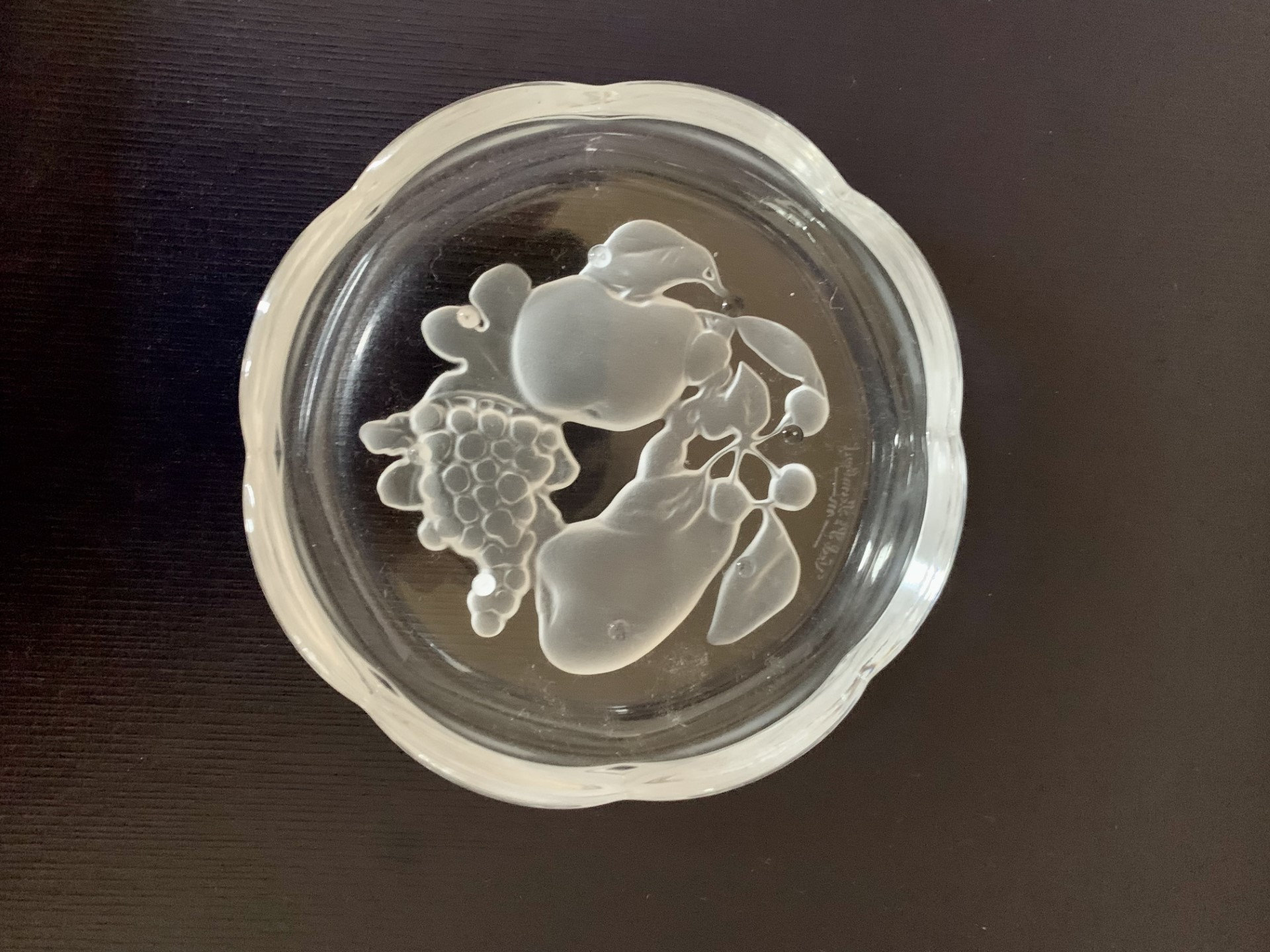 Val St Lambert Set of 6 Coasters in Original Box ( Gardenia