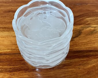 Val St Lambert Set of 6 Coasters in Original Box ( Gardenia