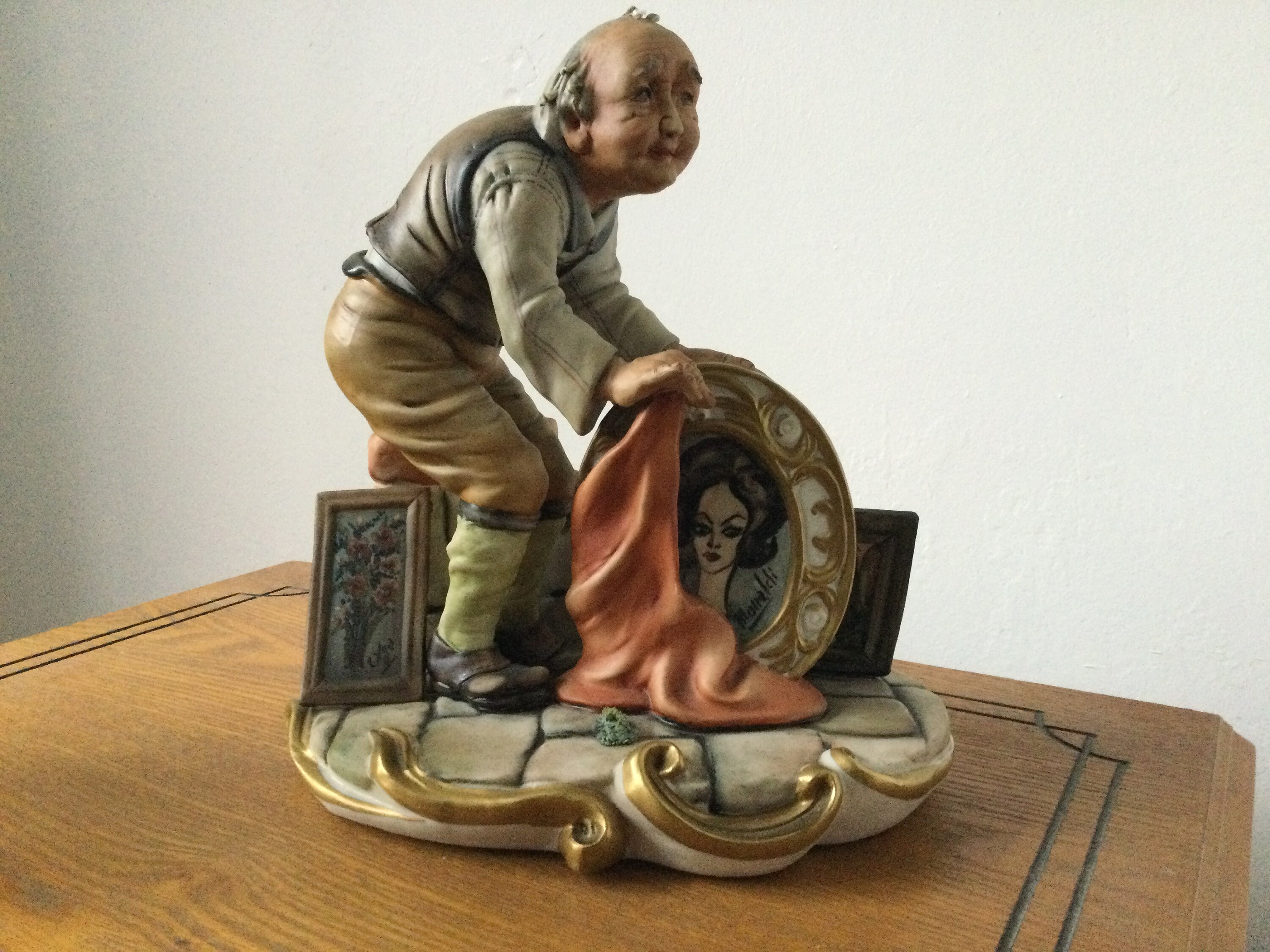 カポディモンテ 時計職人のヴィンテージ陶器彫刻 イタリア 1950 年代 カポディモンテ 時計職人のヴィンテージ陶器彫刻 イタリア 1950 年代