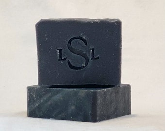 Fossil Fuel Activated Charcoal Soap for Men - All Natural Bar Soap Skin Care Large Bar