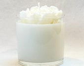 Blooming Peony Soy Candle with Peony  Flower Art - Hand Poured in a Glass Container