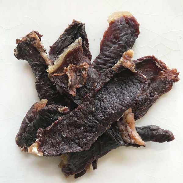 Grass Fed Beef Jerky.  100% Natural Organic Healthy Dog Treats!