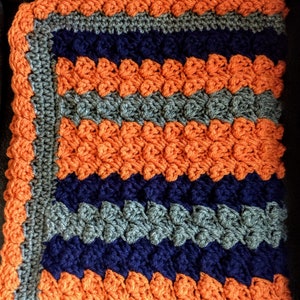 Orange and Navy Baby Blanket