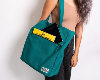 Work Bag | Canvas Tote Bag with computer compartment and pockets | Messenger Bag | Graduation Gifts | Work bag with compartments | Gifts