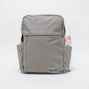 plain grey backpack