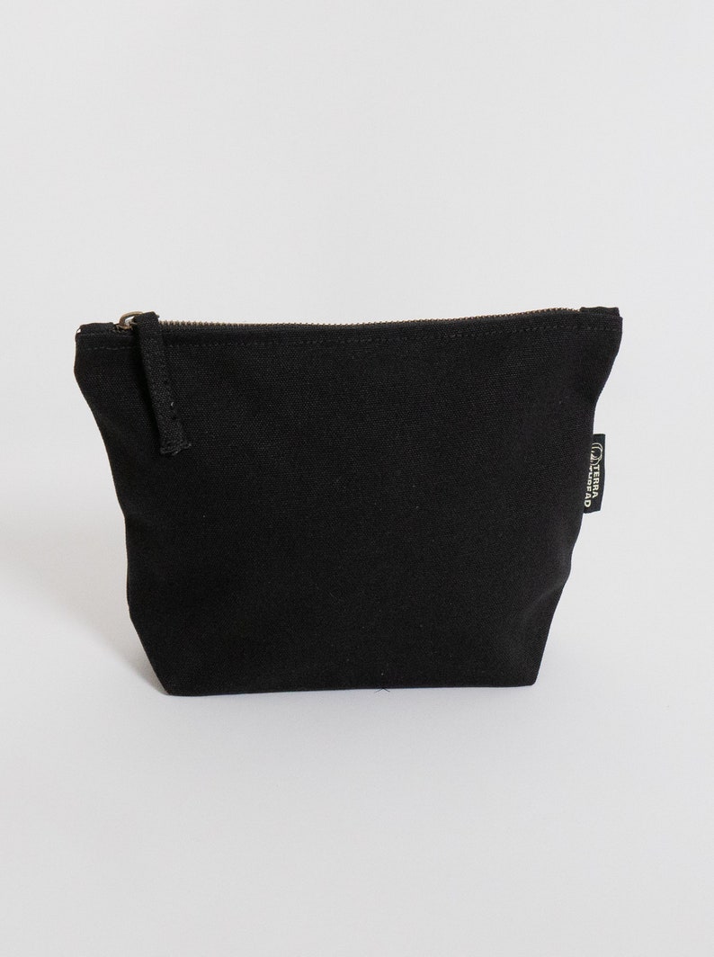 black cosmetic makeup bag