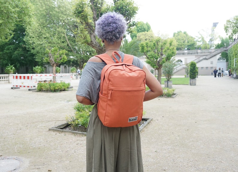 orange backpacks