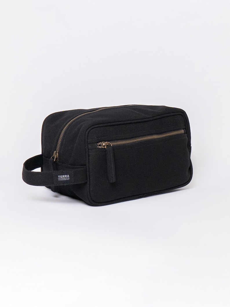 black toiletry bag