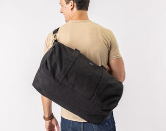 Organic Cotton Canvas Duffle Bag: Fair trade Weekender Travel Bag