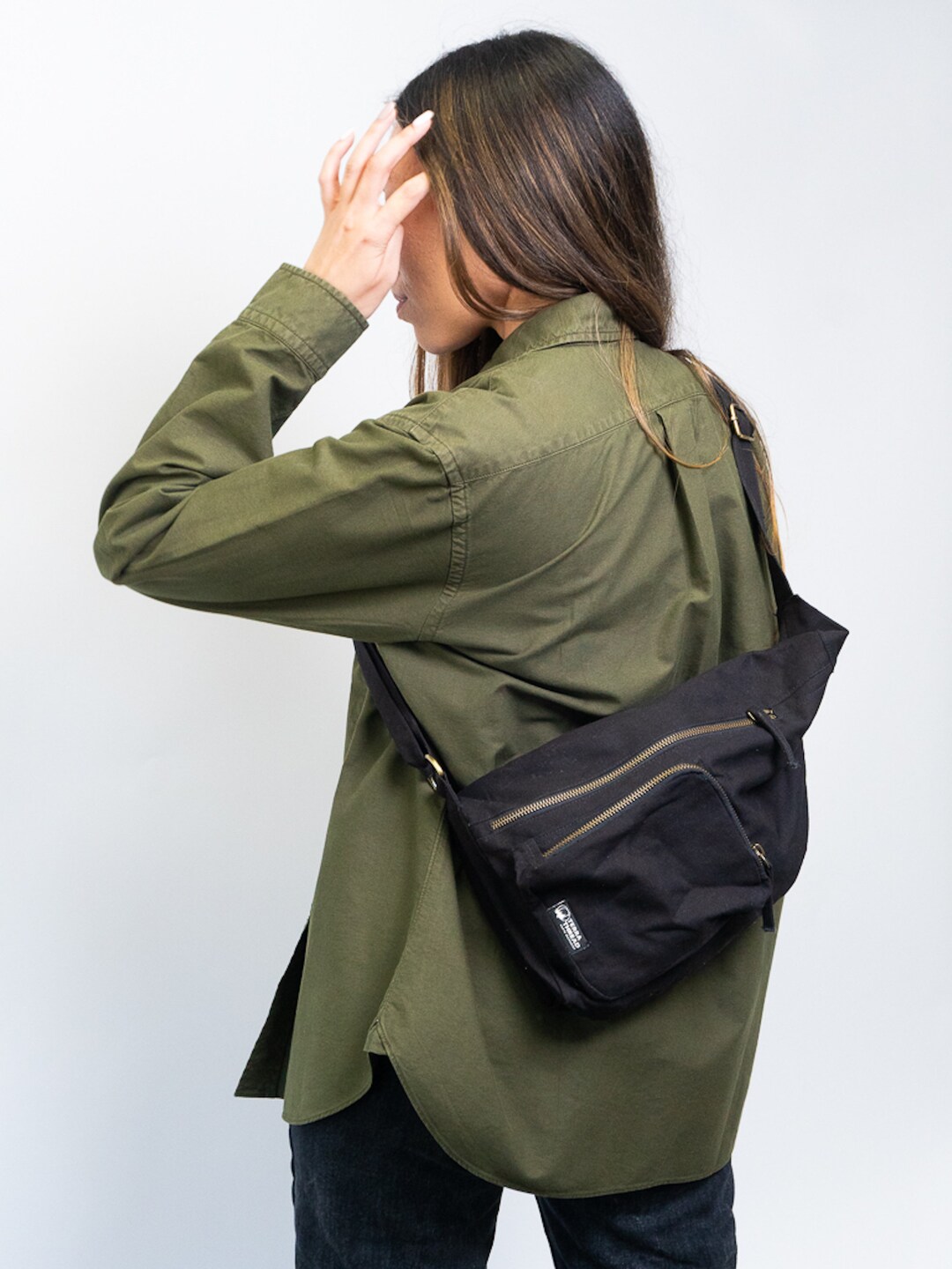 Vegan Sling Bag Sling Crossbody Bag Shoulder Bag Organic Cotton