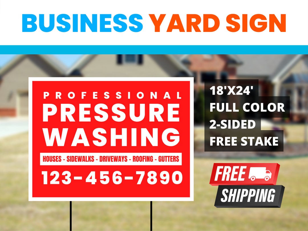 PRESSURE WASHING Yard Signs Double Sided Personalized Etsy