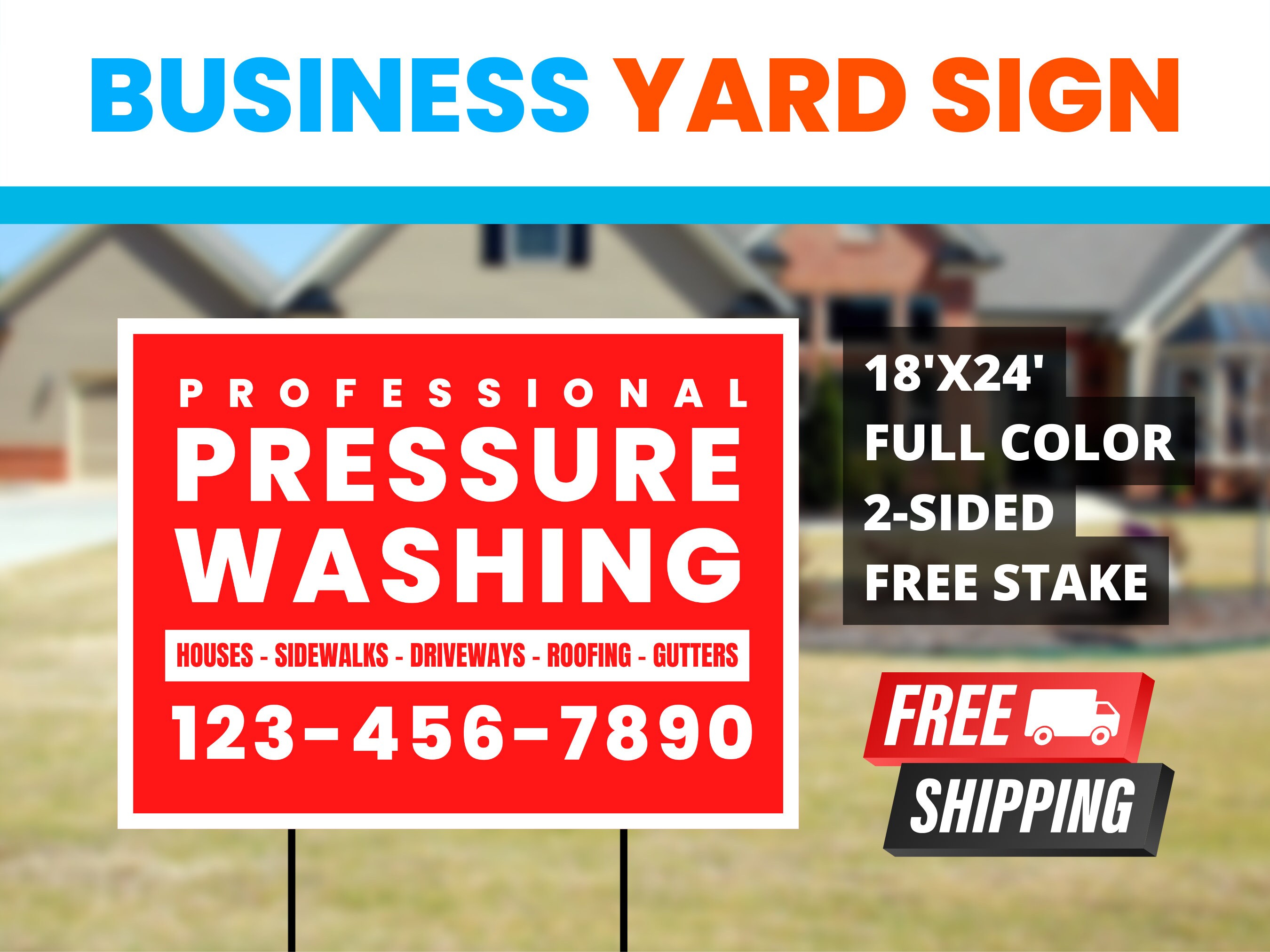 PRESSURE WASHING Yard Signs Double Sided Personalized Etsy