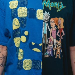 Interdimensional Drip | Split T-Shirt | Up-cycled Graphic Tee | Size Large | Handmade Clothing | One-of-a-Kind