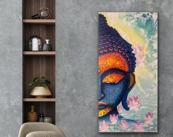 original handmade buddha contemporary acrylic painting , modern art , mediation art , wall decor  , Nitu arts