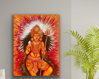 Maa Durga Contemporary acrylic painting / Modern Indian Art / Original Painting / Durga / Fugitive art / Indian Art / Navratri special
