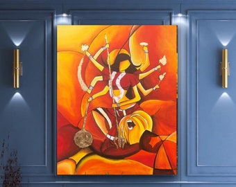 Goddess Maa Durga contemporary modern abstract style painting / Durga shakti / Maa durga Handmade painting