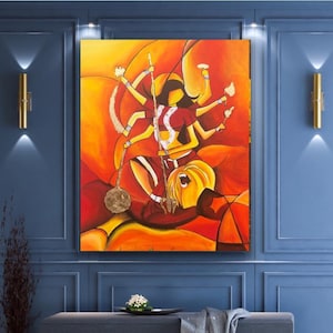 Goddess Maa Durga contemporary modern abstract style painting / Durga shakti / Maa durga Handmade painting
