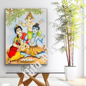 Handmade original God shiva acrylic painting / Ganpati contemporary painting / Hindu god acrylic painting/ Home decor /