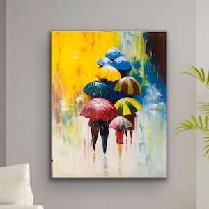 Rainy day Contemporary Acrylic painting , Beautiful rainy painting, Modern art , Abstract, Contemporary art