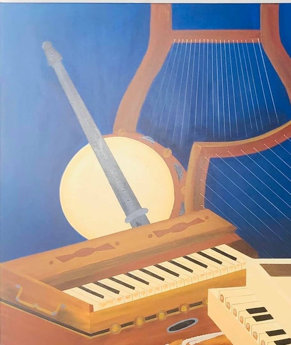 Original Acrylic Musical Instruments Painting / Wall Decor - Etsy
