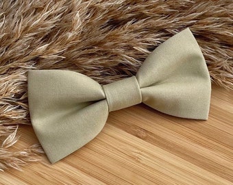 Light Sage Green Bow Tie - Baby Toddler Boy Youth Teen - Adjustable Neck Strap or Clip on - Wedding Graduation Event Boys Bowtie Ties