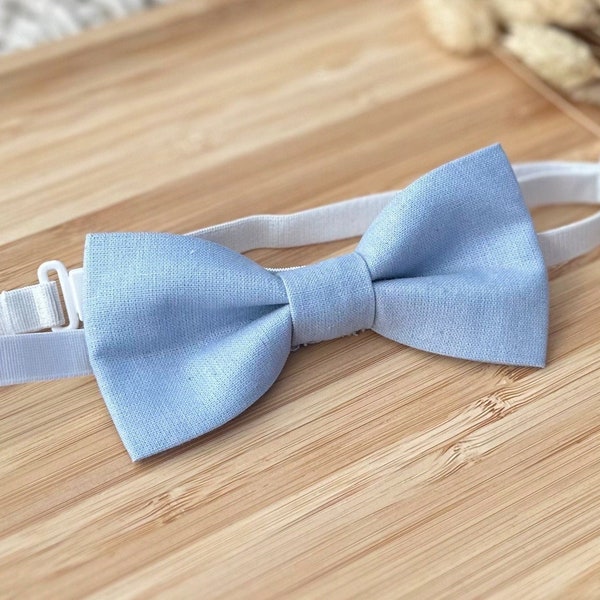 Dusty Blue Bow Tie - Baby Toddler Boy Youth Teen Adult - Adjustable Strap or Clip On - Handmade Wedding Party Graduation Kids Mens Bow Ties