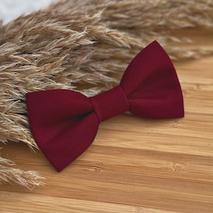 Burgundy Boys Bow Tie - Wine Colour Baby Infant Toddler Boy Youth Adult - Adjustable Strap or Clip On - Handmade - Wedding Graduation