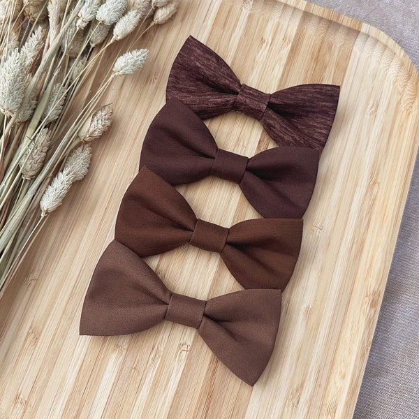Brown Boys Bow Tie - Shades of Brown Bowties - Baby Infant Toddler Boy Youth Teen Adult - Adjustable Neck Strap or Clip on - Wedding Grad