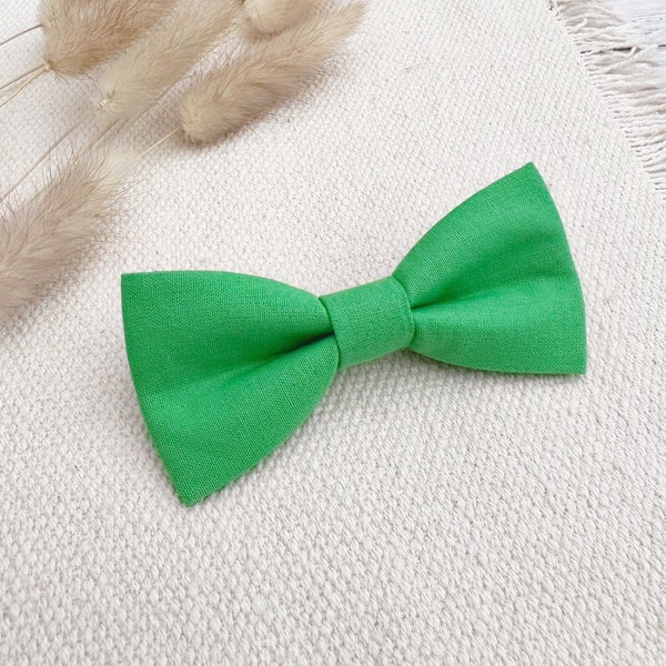 Bright Green Bow Tie - Baby Toddler Boy Youth Teen - Adjustable Neck Strap or Clip on - Wedding Graduation Event Party Fun Boys Bowtie Ties