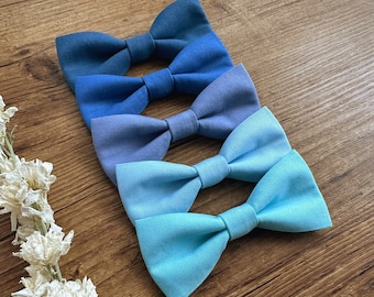 Blue Boys Bow Tie - Blue Shades Bowties - Baby Infant Toddler Boy Youth Teen Adult - Adjustable Neck Strap or Clip on - Wedding Graduation