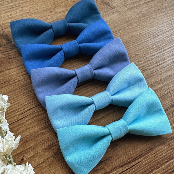 Blue Boys Bow Tie - Blue Shades Bowties - Baby Infant Toddler Boy Youth Teen Adult - Adjustable Neck Strap or Clip on - Wedding Graduation